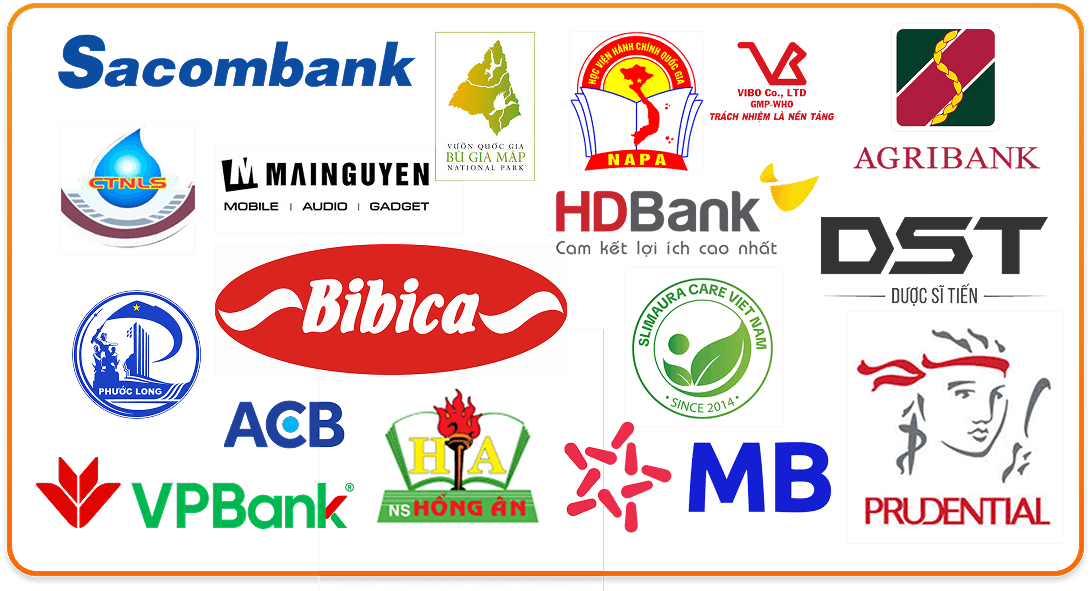 Các đơn vị đồng hành – Sacombank, Agribank, VPBank, MB, Prudential...
